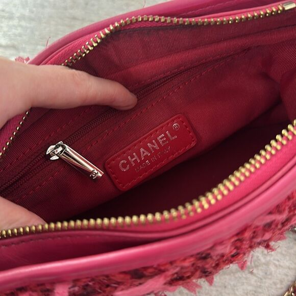 Vintage Y2K Pink Preppy Tweed 2 Way Shoulder Crossbody Bag - Picture 6 of 10